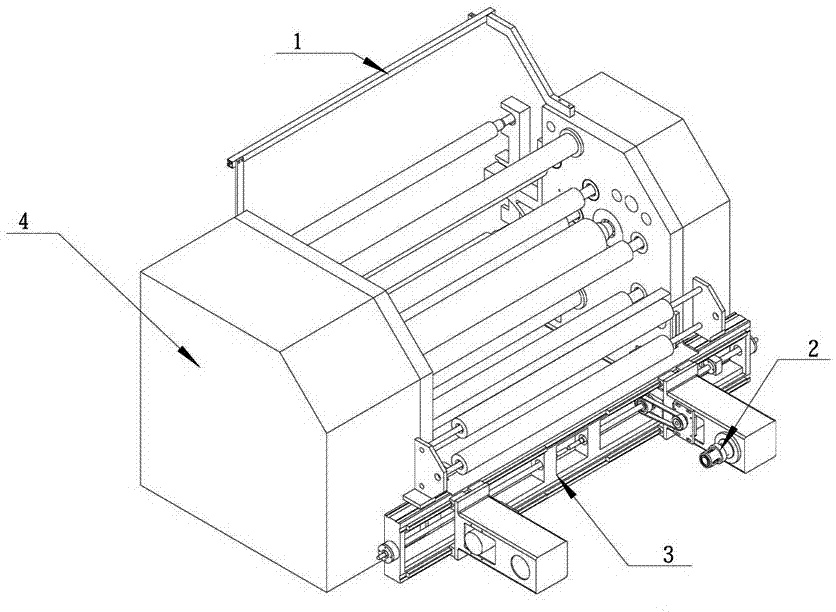 A high-speed slitting machine with automatic lifting, tightening and positioning paper core