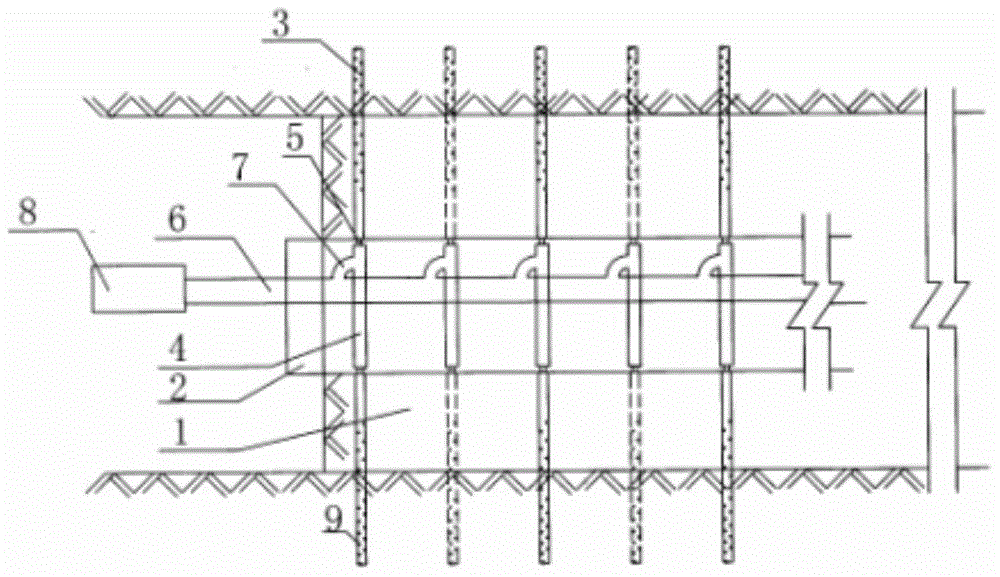 Advanced radial water lowering channel system and advanced radial water lowering method