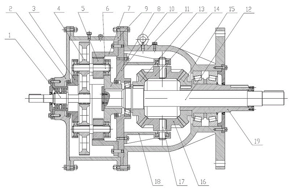 A single-input coaxial double-output reducer