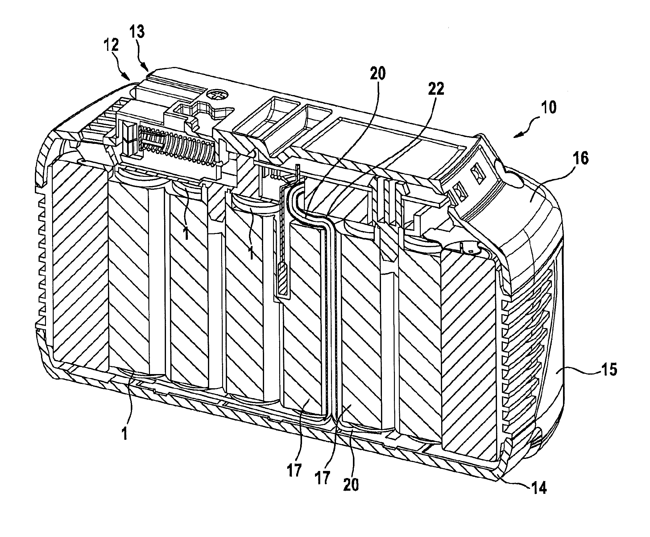 Housing for accommodating at least one rechargeable battery cell