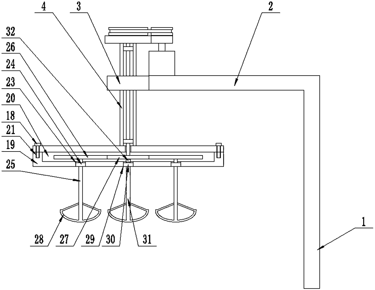 Stirring device capable of rapidly stirring silt for sediment stirrer