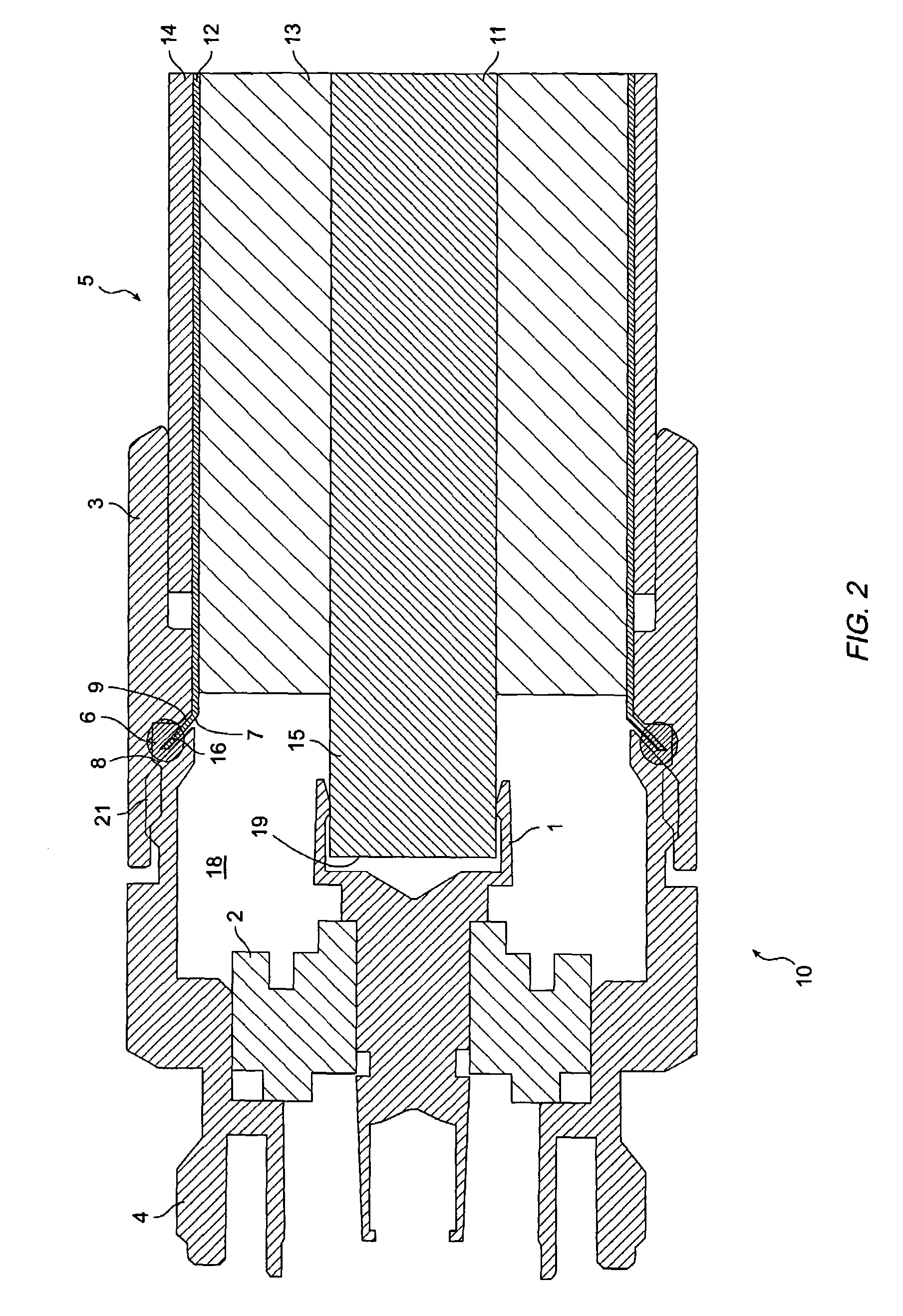 Coaxial connector with center conductor seizure