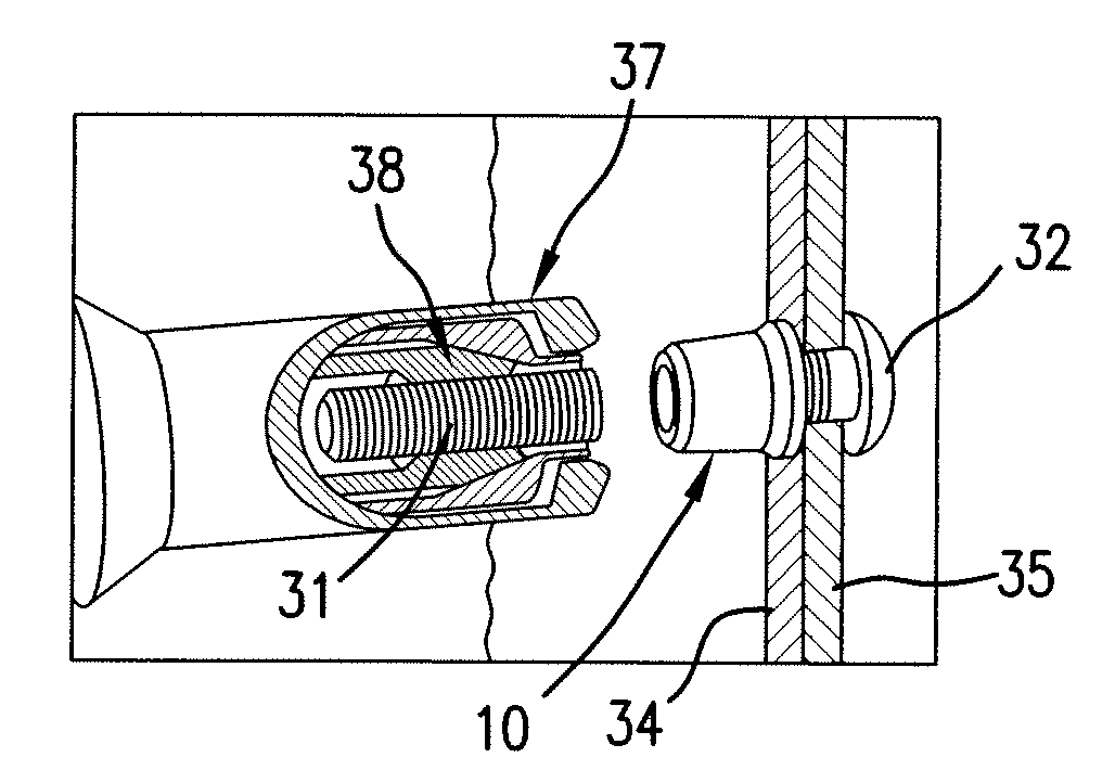 Fastening device having a retention element and method of manufacture