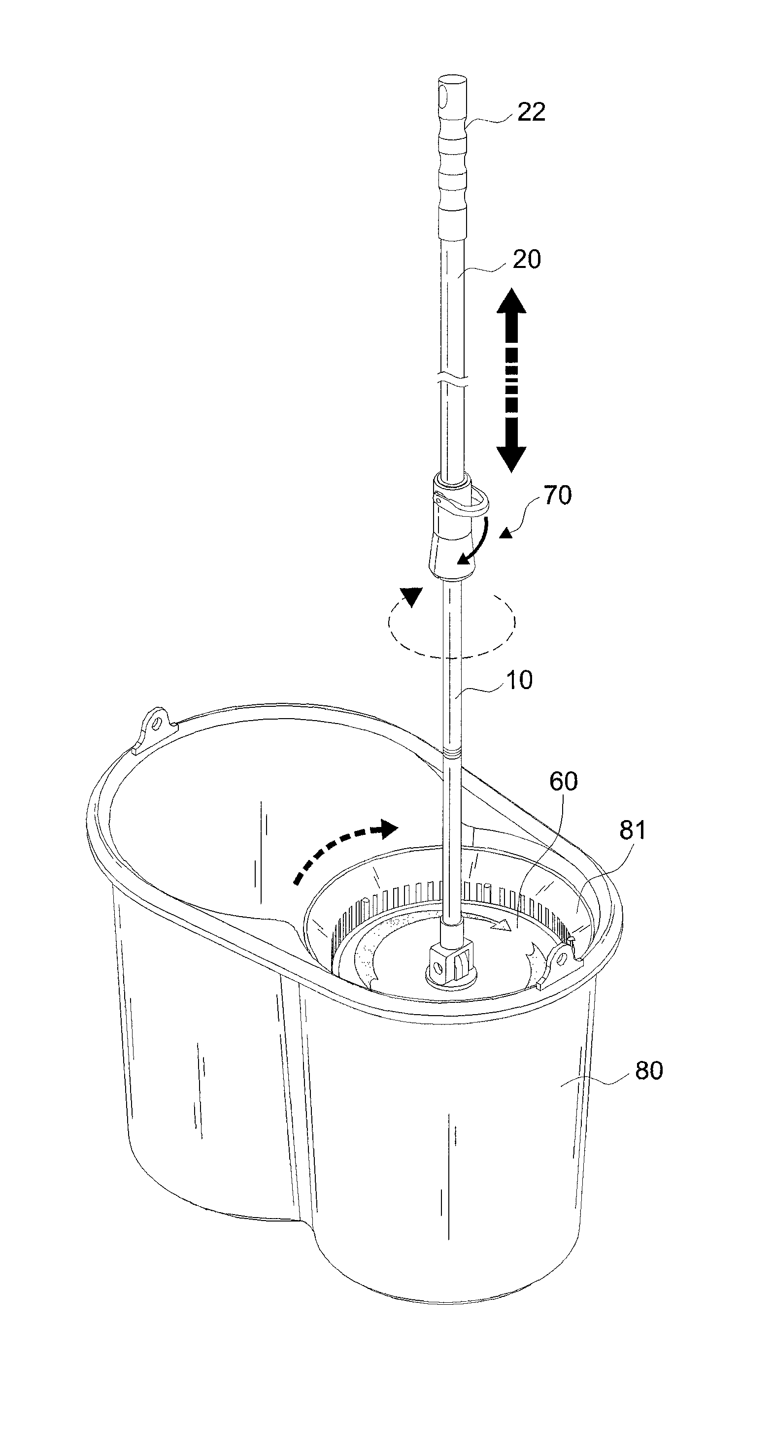 Telescopically rotatable mop