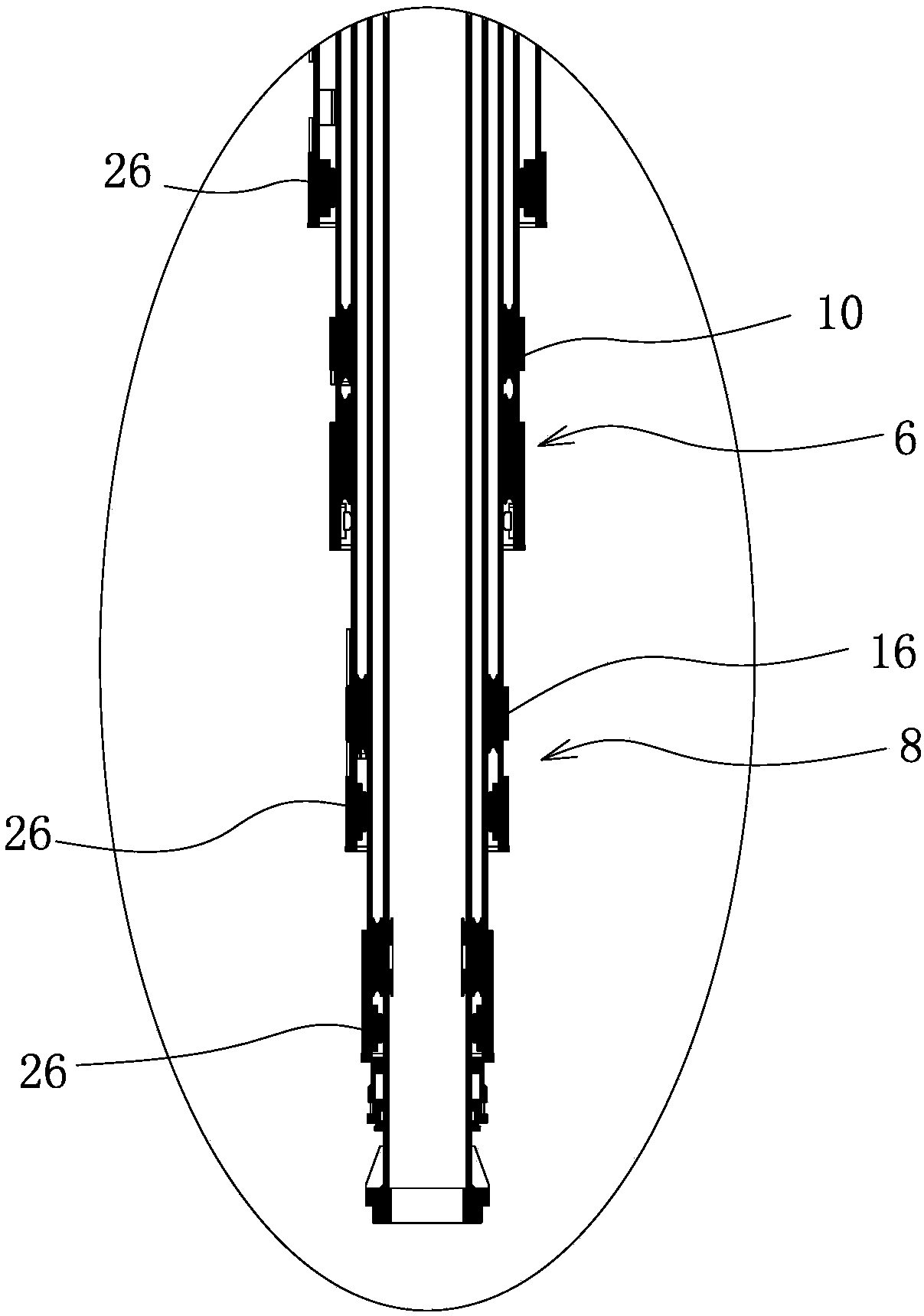 Meshing-telescopic-type telescopic drilling rod assembly