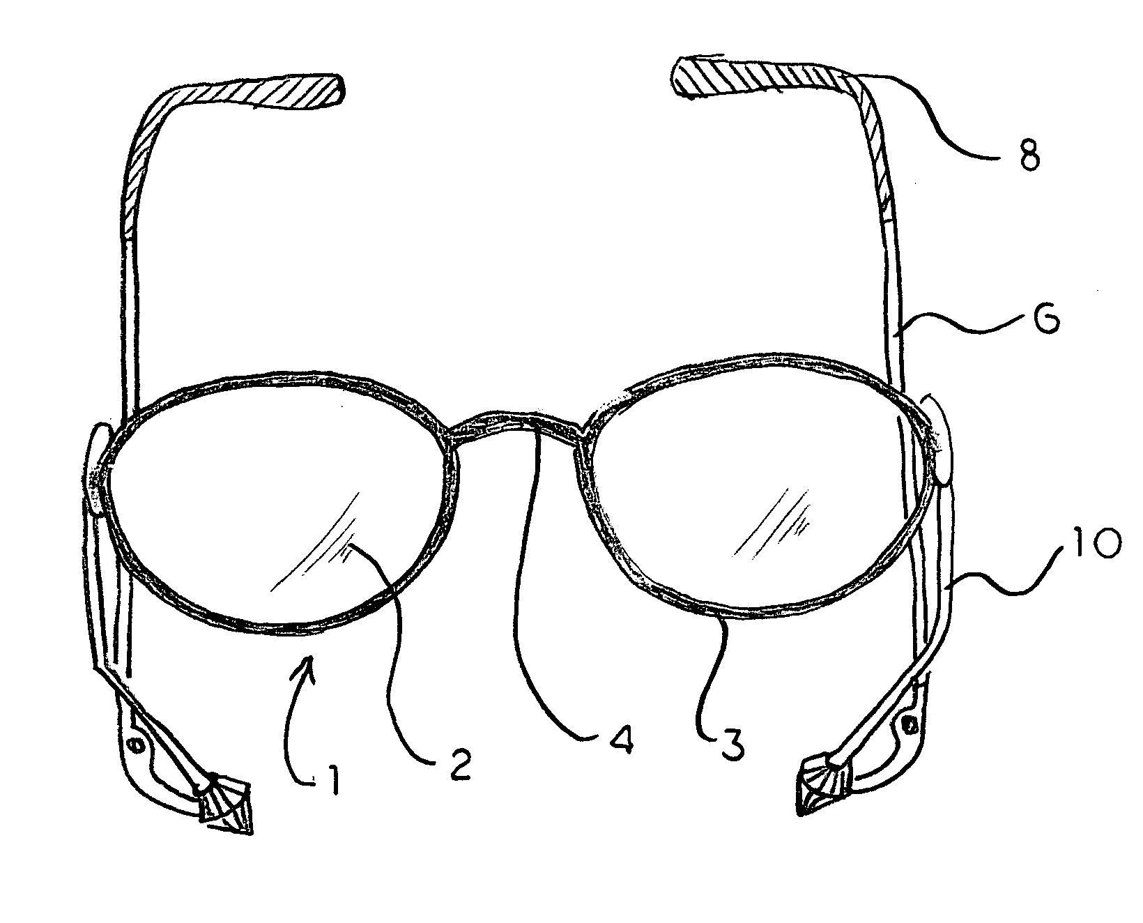 Eyeglasses with extension member supports