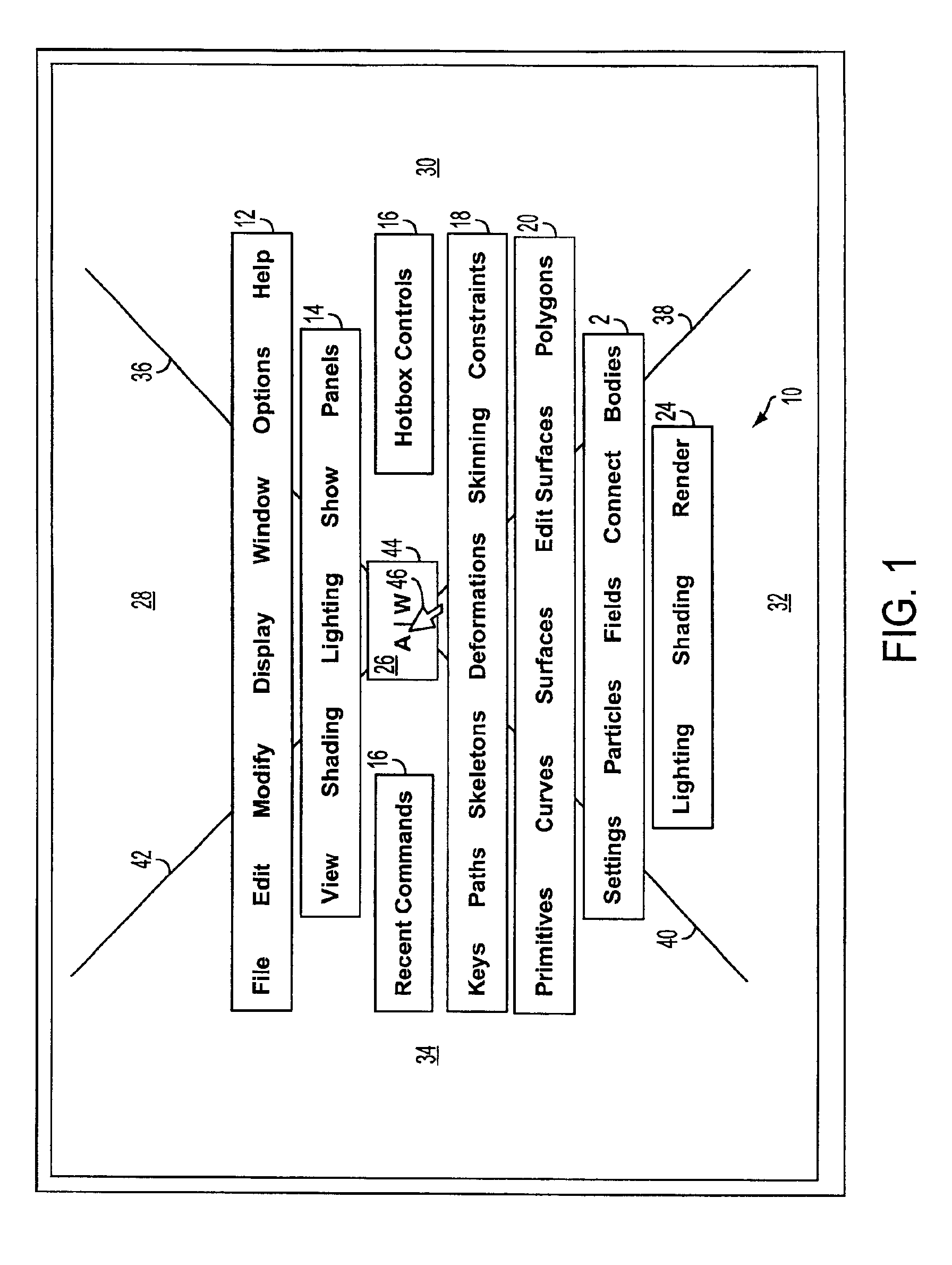 System for accessing a large number of menu items using a zoned menu bar