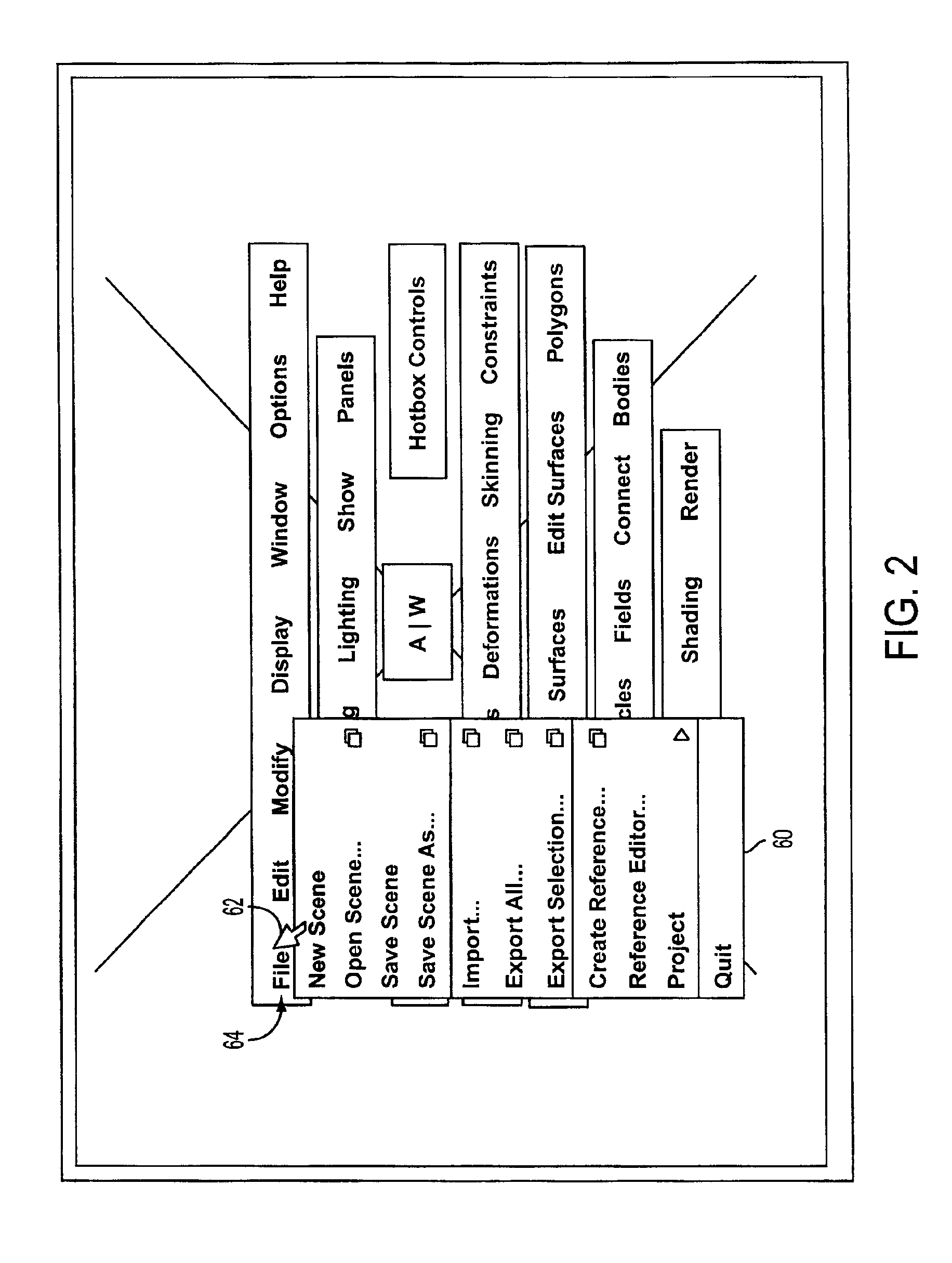 System for accessing a large number of menu items using a zoned menu bar