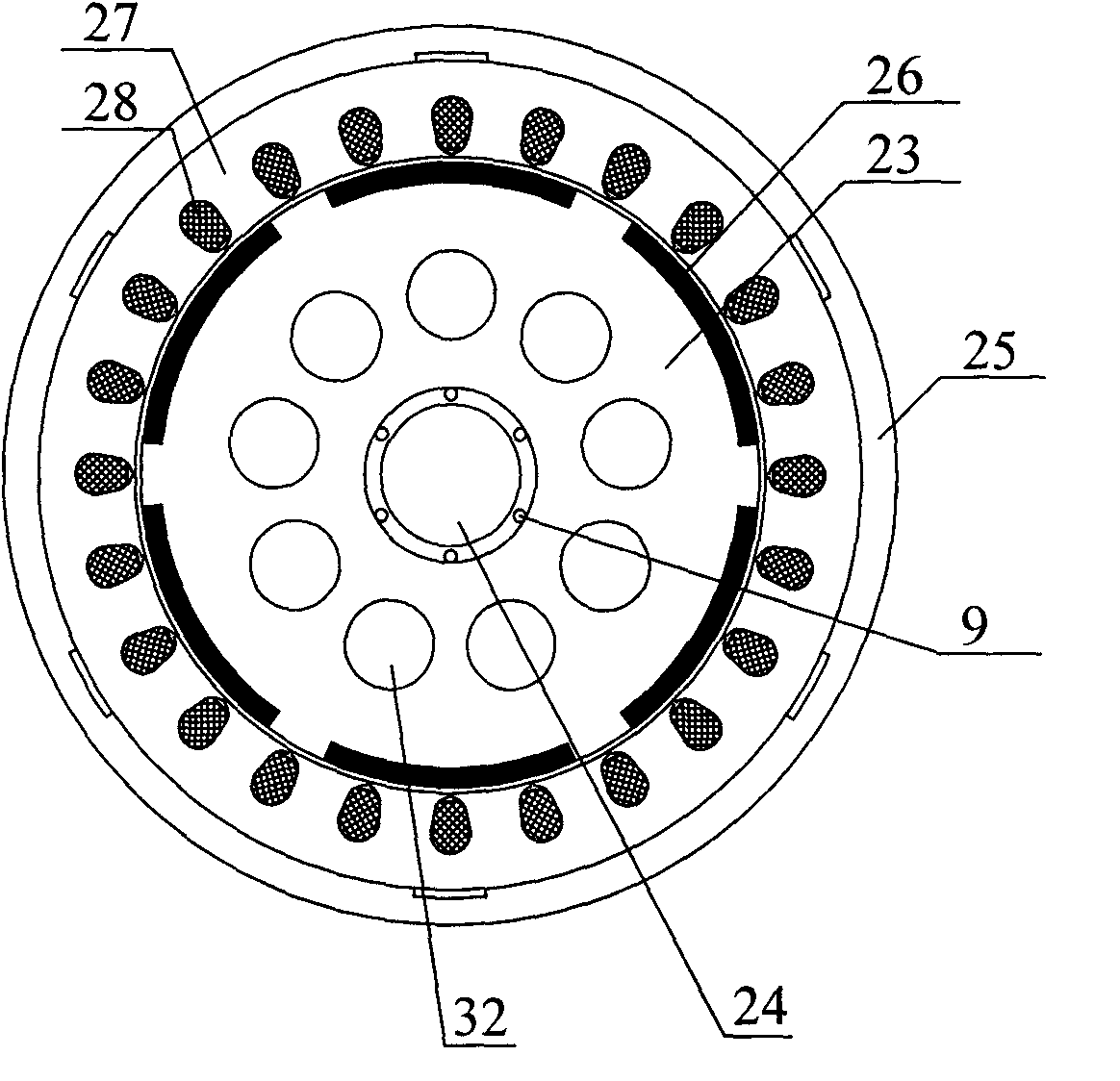 Integrated hydraulically-driven permanent magnet synchronous generator