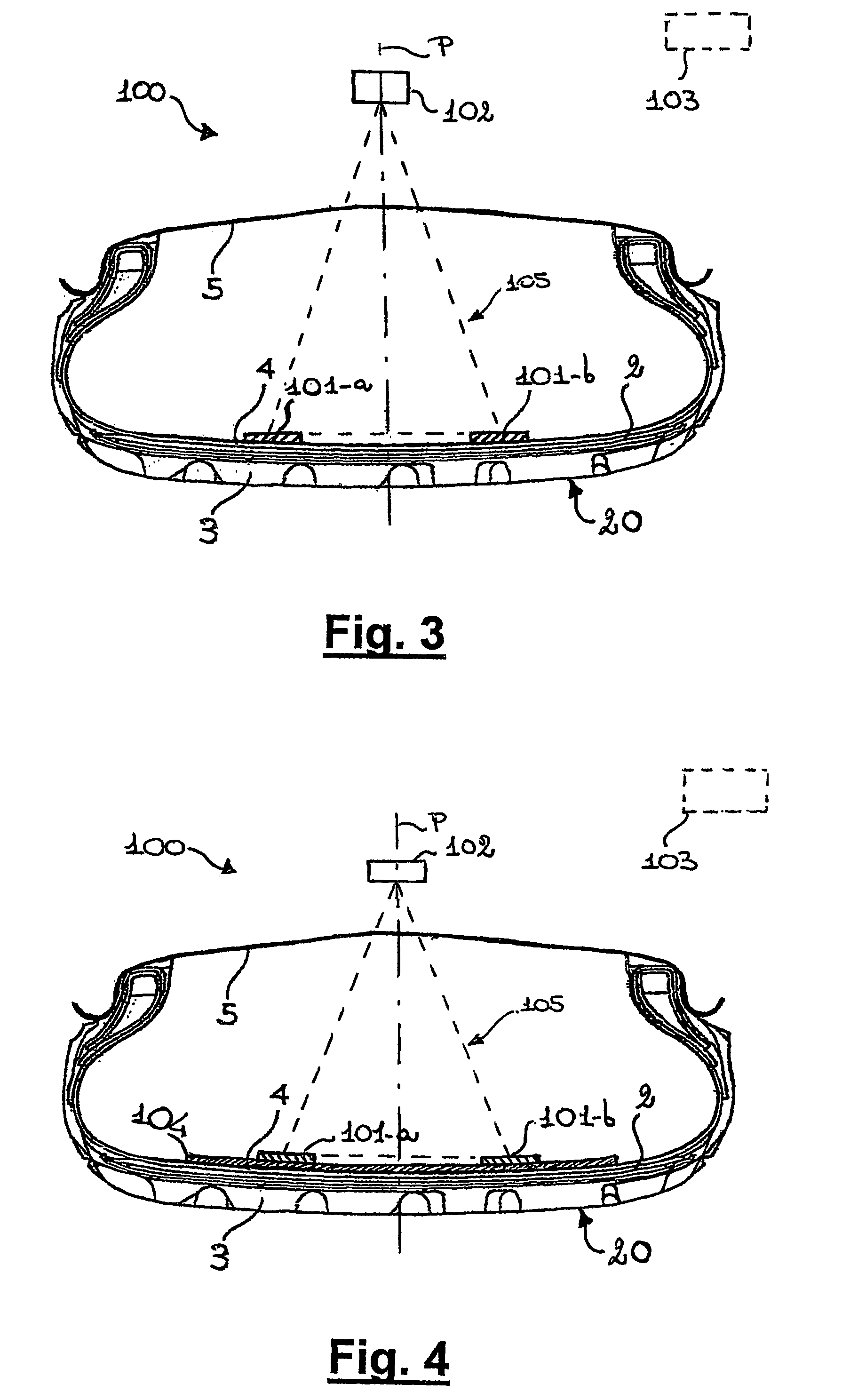 Method for monitoring tyre deformations and monitoring system therefor