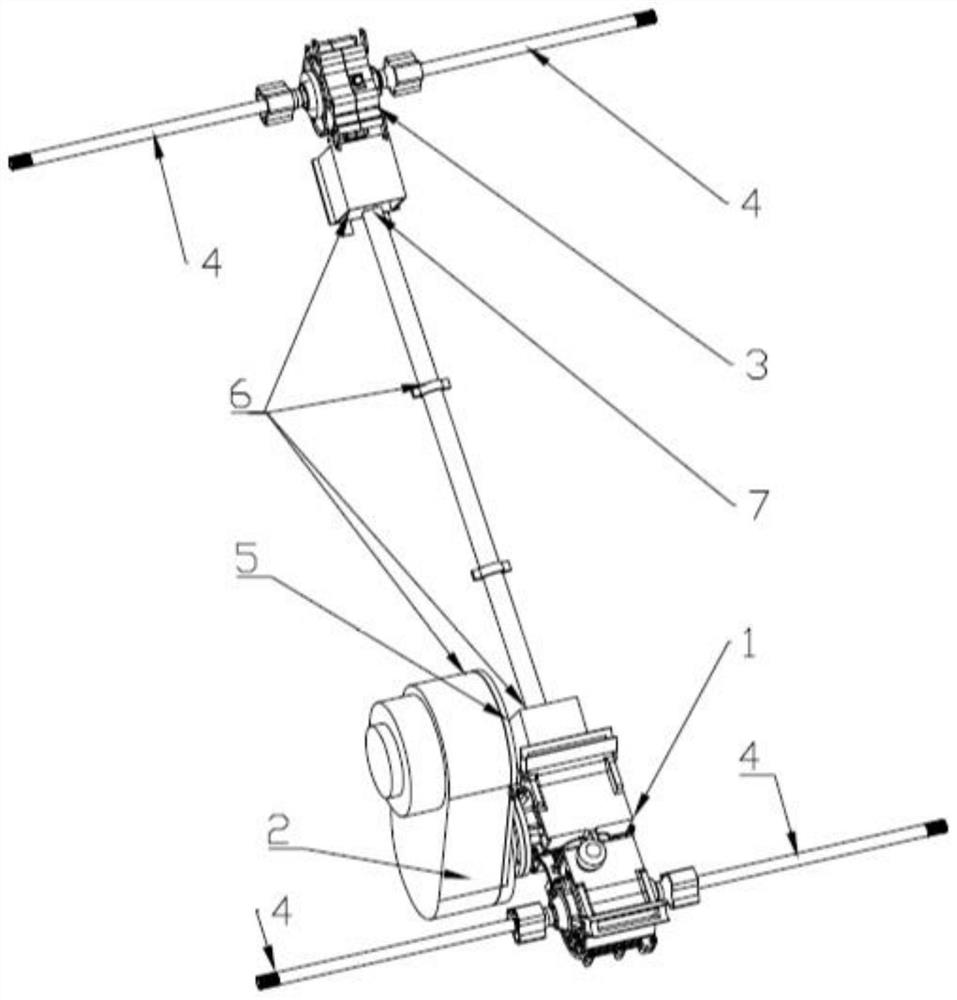 Full-time four-wheel drive transmission system of small and medium-sized all-terrain off-road vehicle