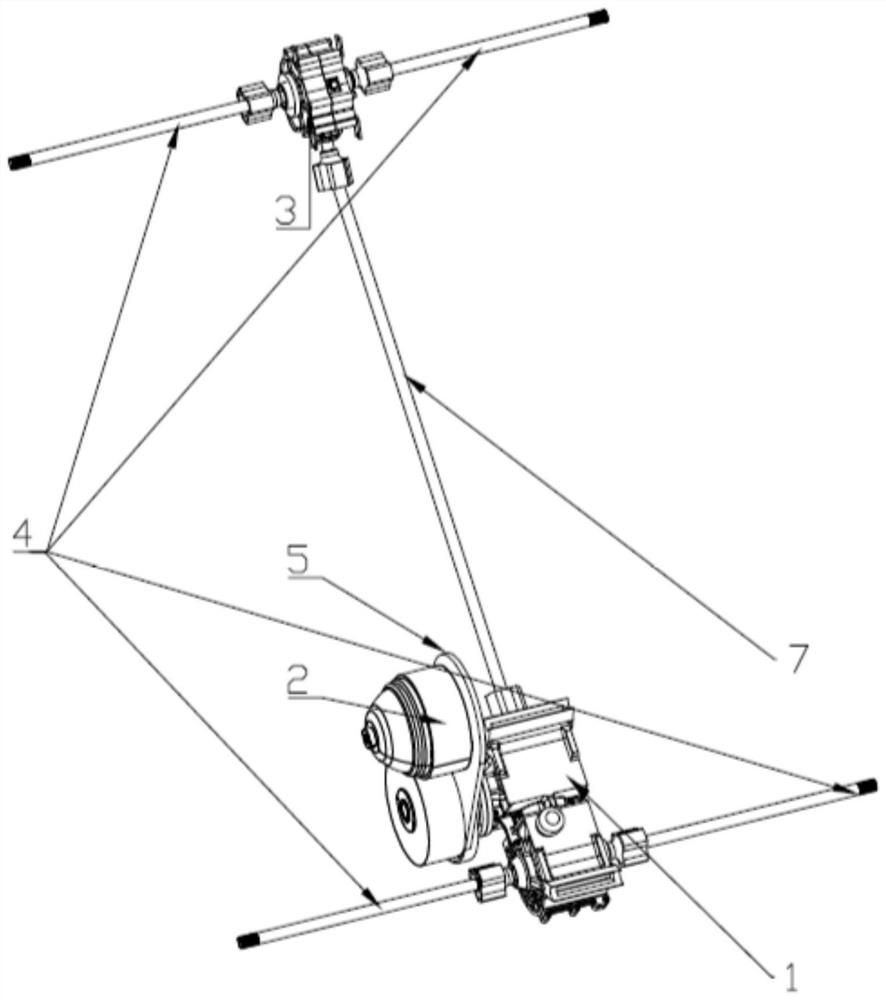 Full-time four-wheel drive transmission system of small and medium-sized all-terrain off-road vehicle