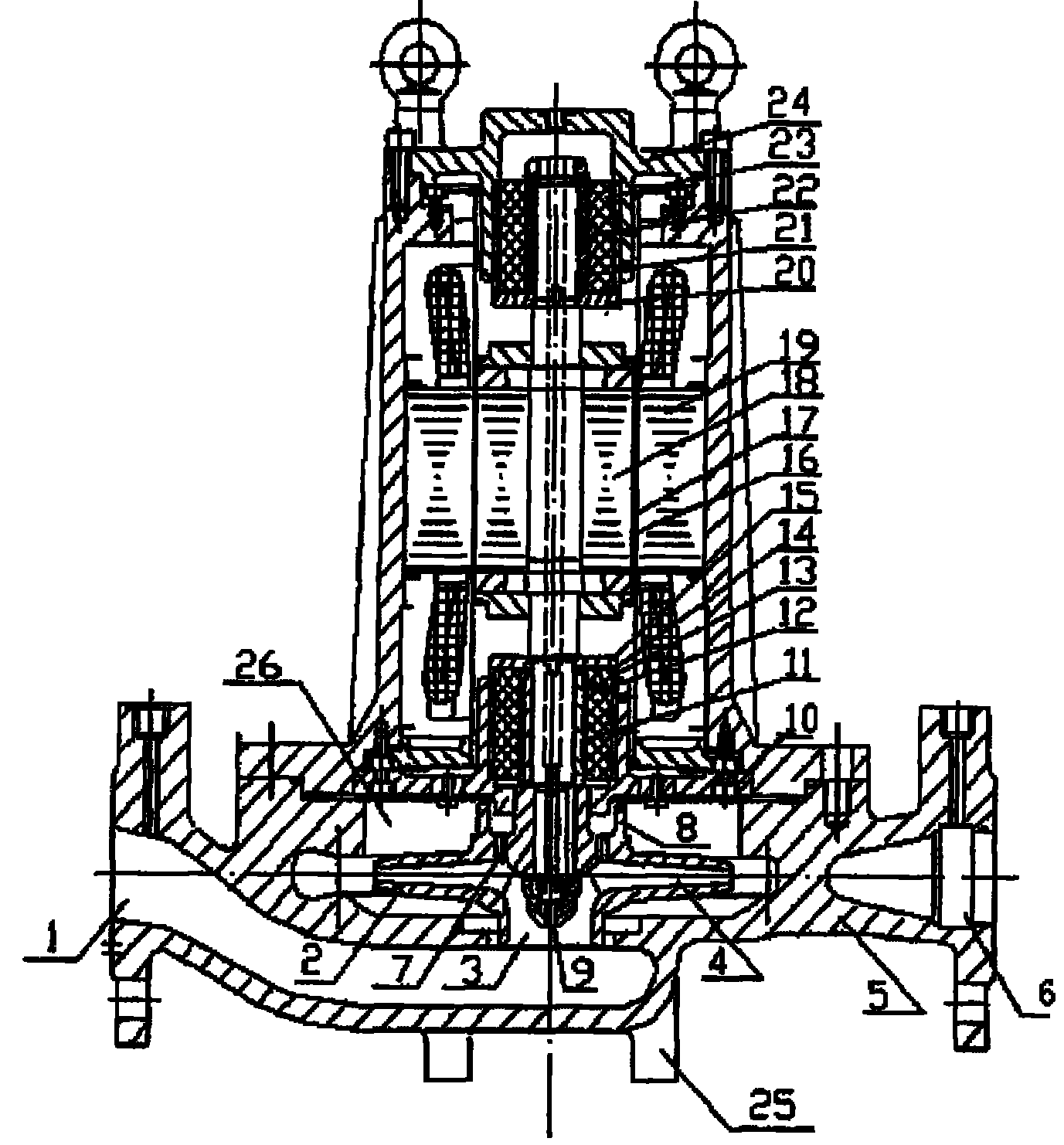 Pipeline shielding structural electric pump working in manner of internal circulation