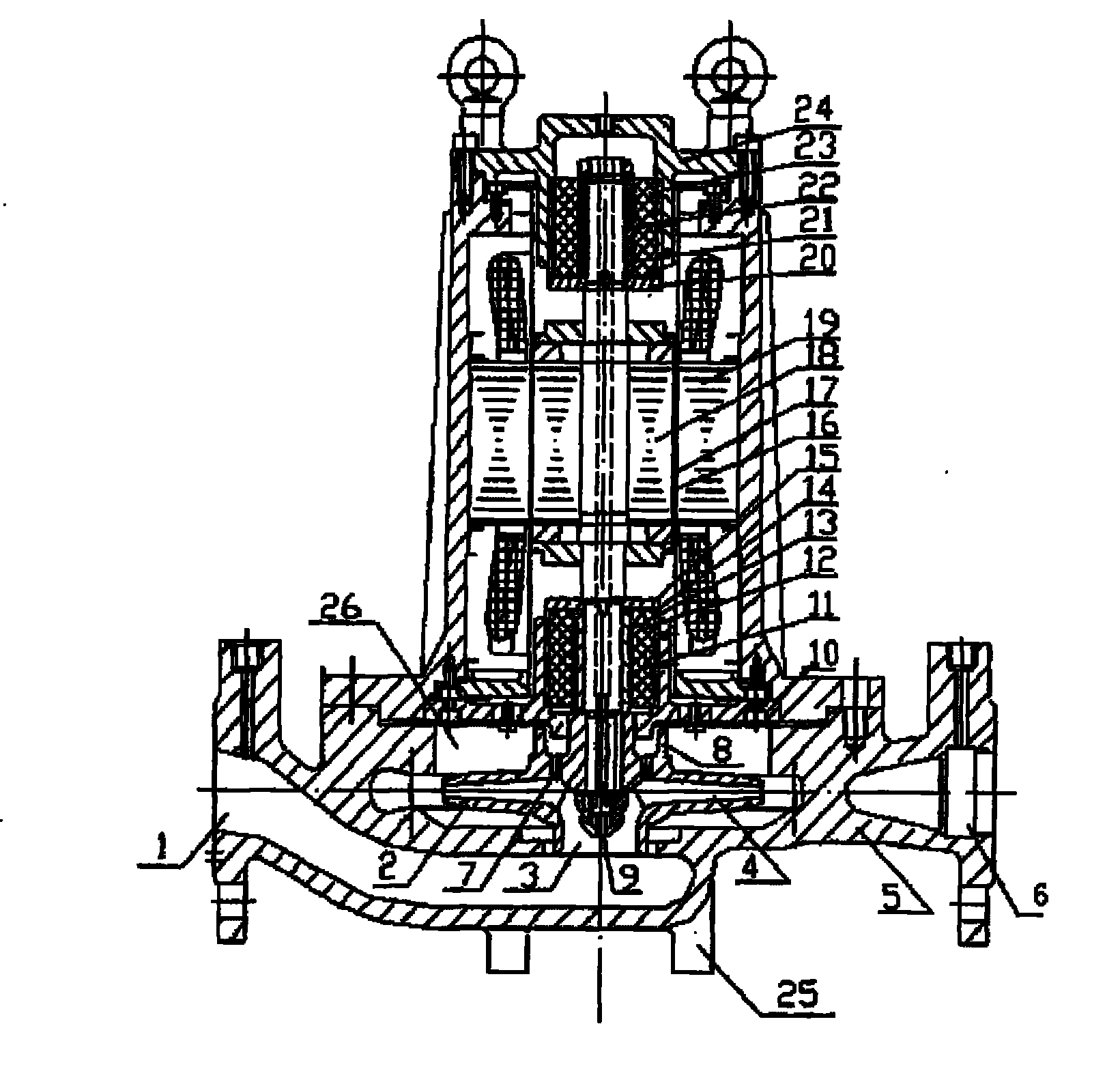 Pipeline shielding structural electric pump working in manner of internal circulation