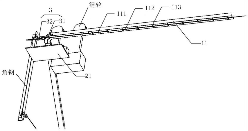 Overhead transmission line inspection robot track system