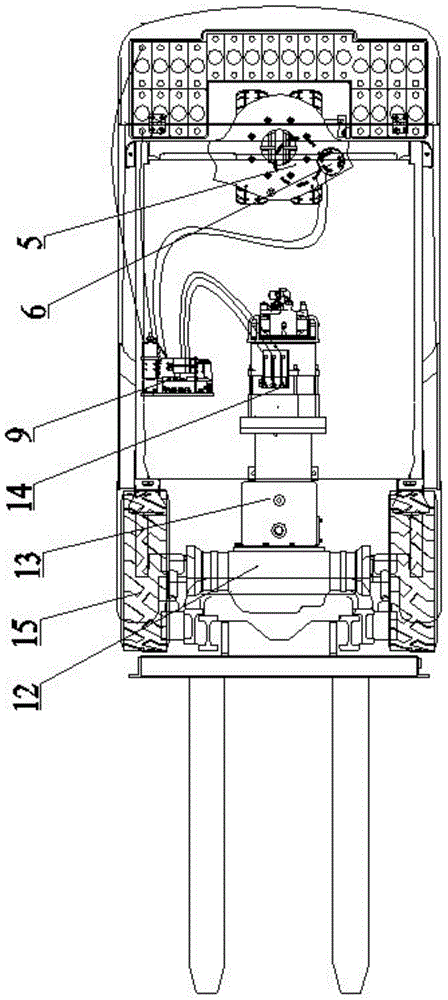 Single-drive three-pivot forklift