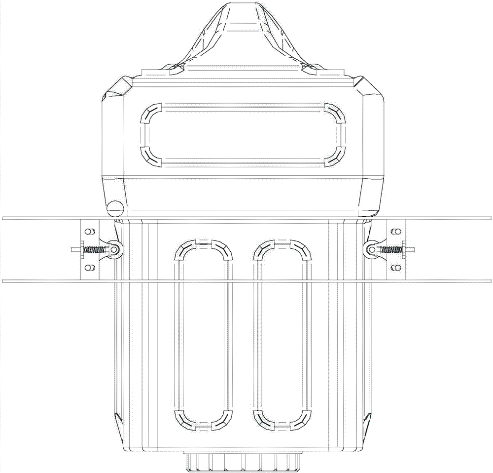 Lead-in and limiting mechanism for vehicle-carried container of unmanned aerial vehicle