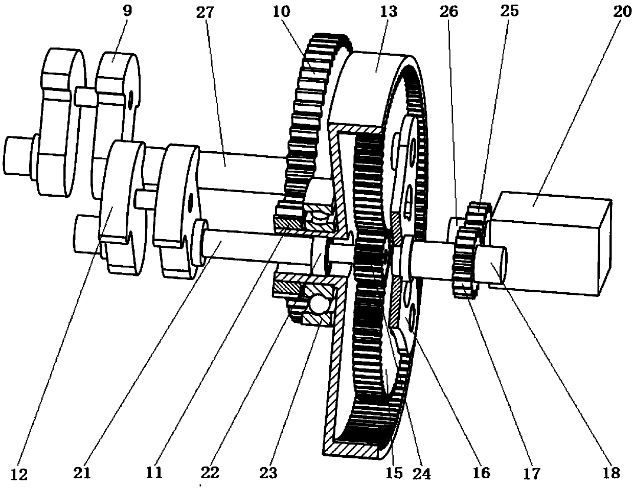 Energy harvesting type speed reducing mechanism