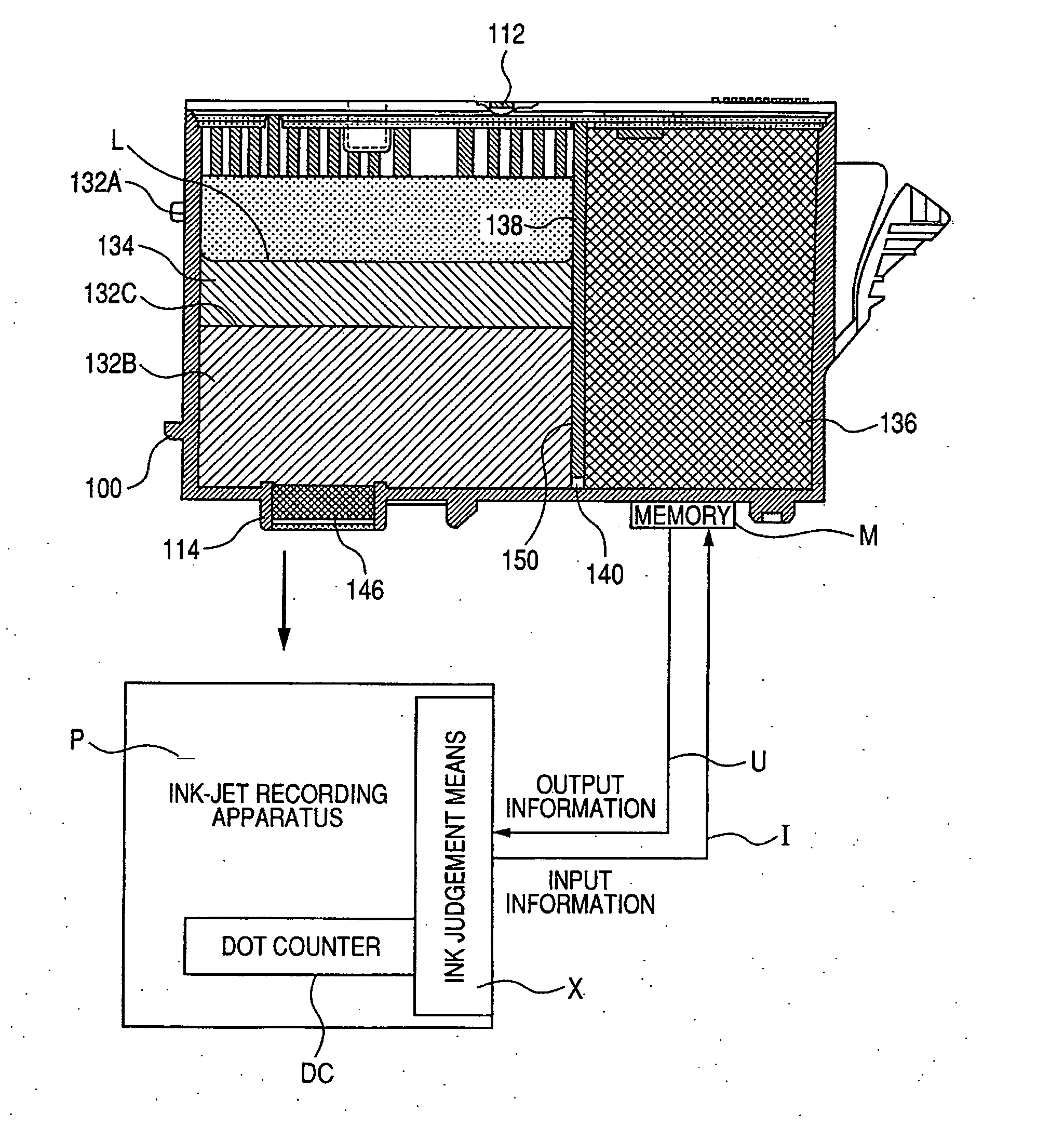 Ink tank, ink jet recording method, and ink tank regeneration process