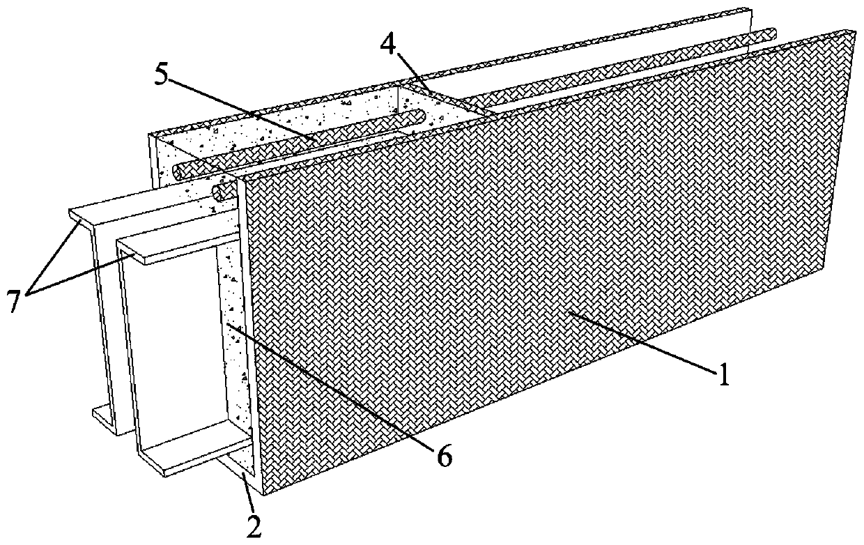 Prefabricated box-groove frp profile lightweight fiber sea sand concrete beam