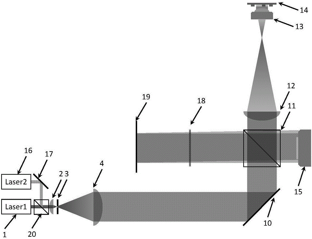 Reflective microscopic imaging device based on dual-wavelength digital holographic technology