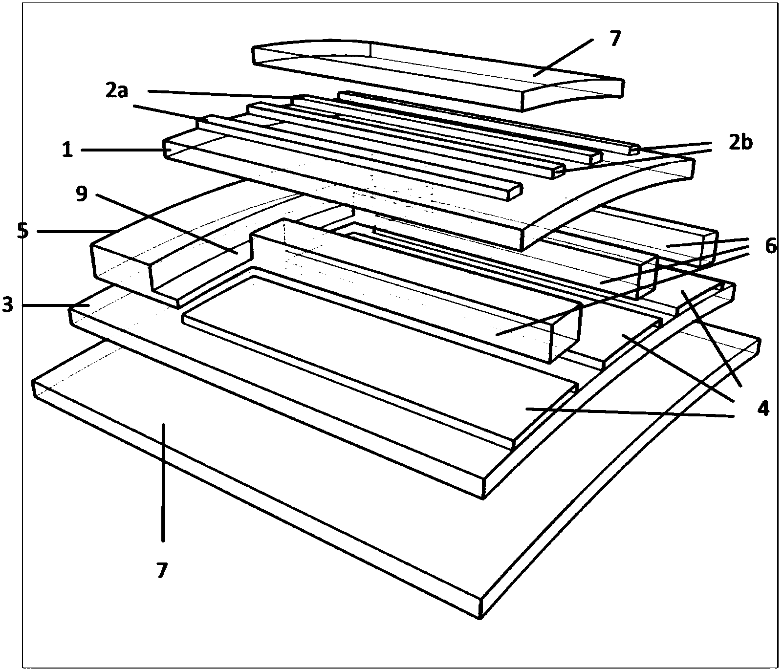 Flexible organic flat panel ultraviolet light source and preparation method thereof