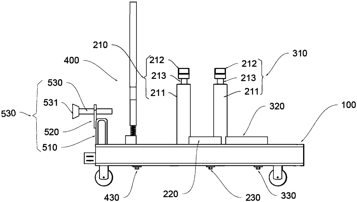 Universal docking trolley for testing automobile engines