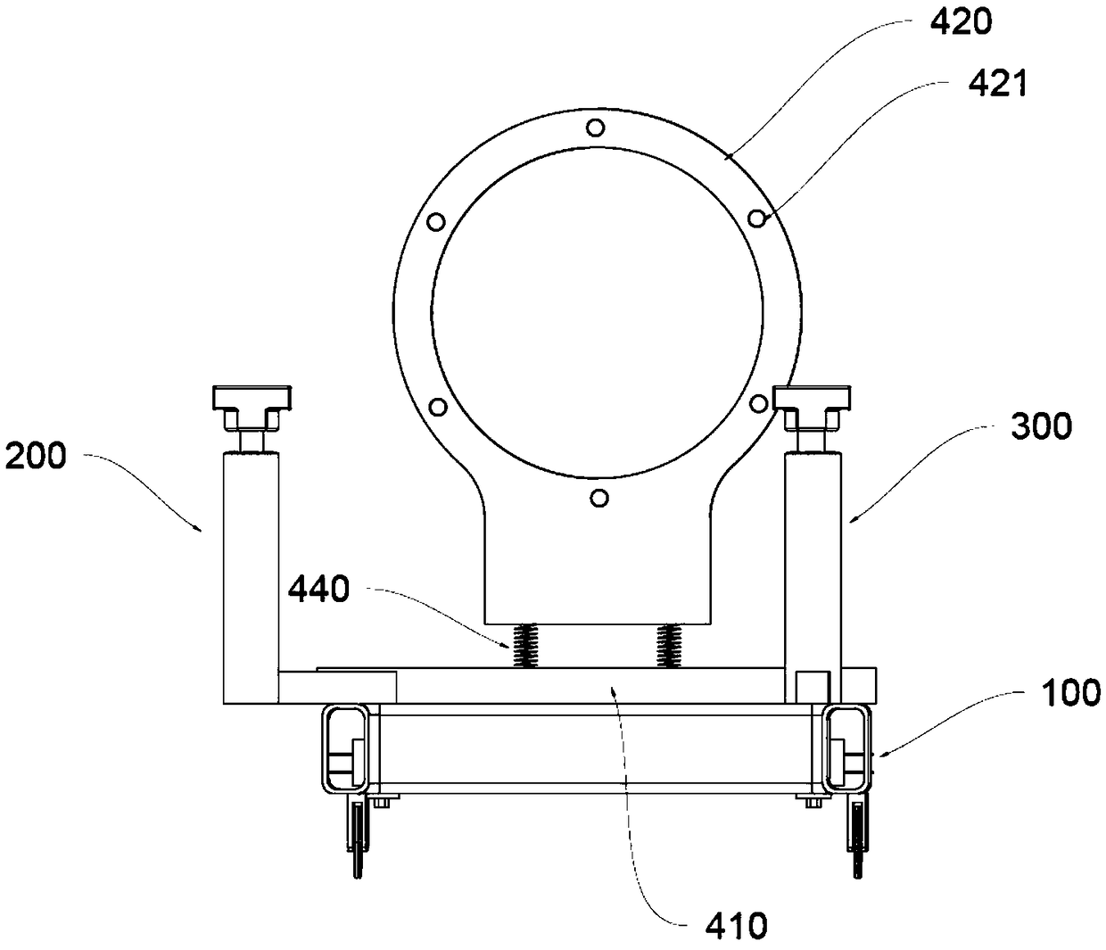 Universal docking trolley for testing automobile engines