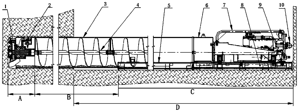 Integrated micro heading machine pushing system with screw drive and working method of integrated micro heading machine pushing system