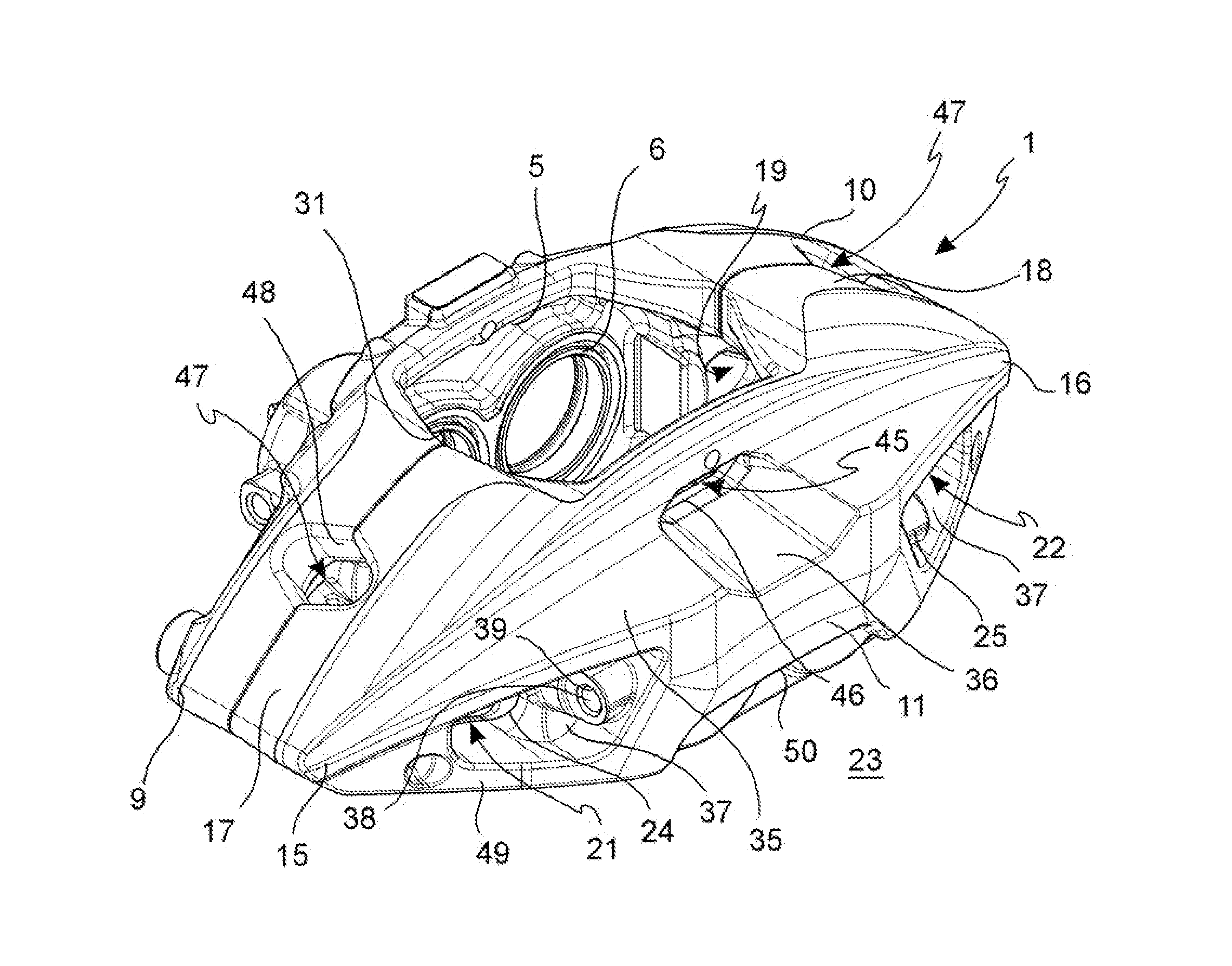 Caliper body for disk brake