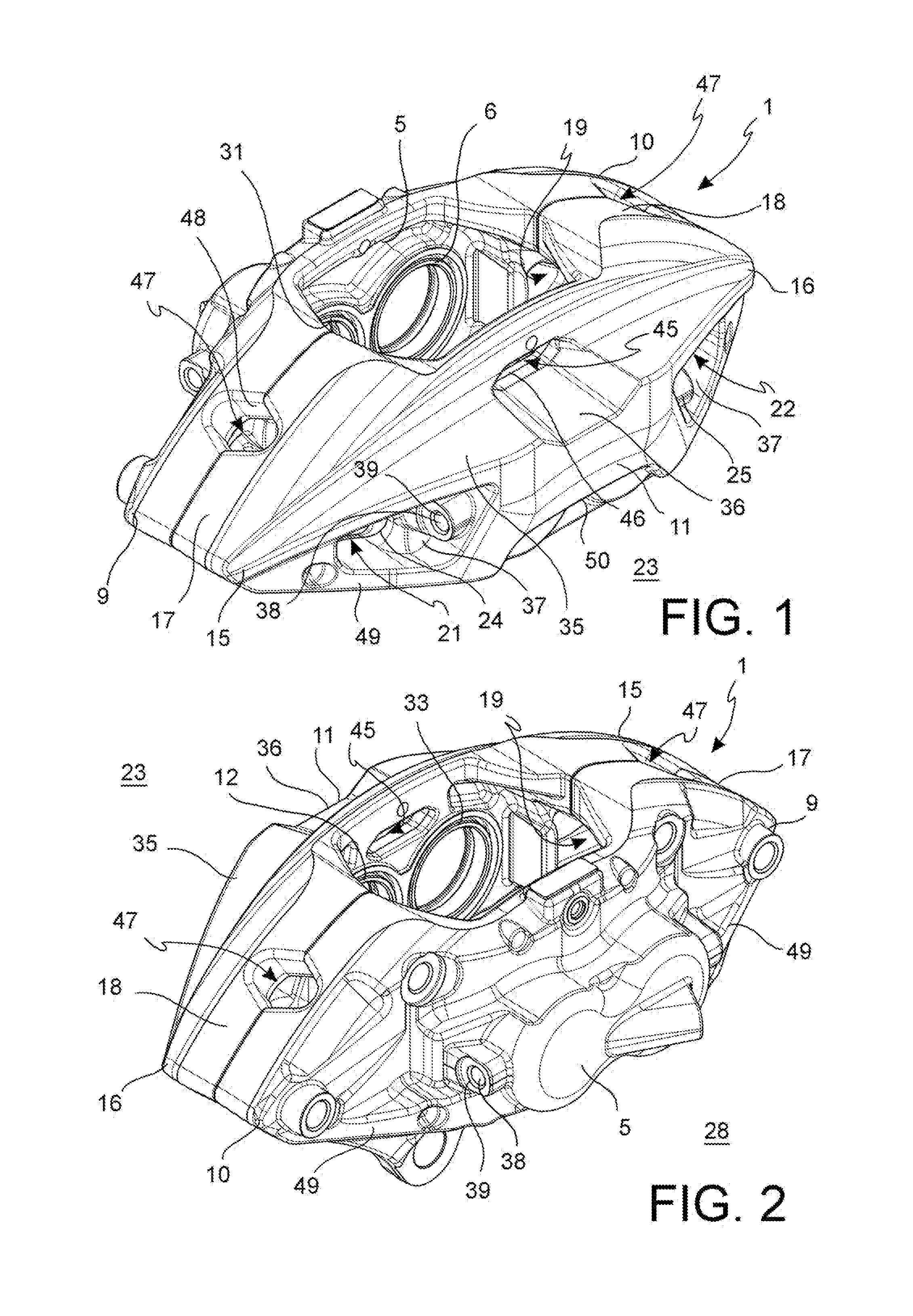 Caliper body for disk brake