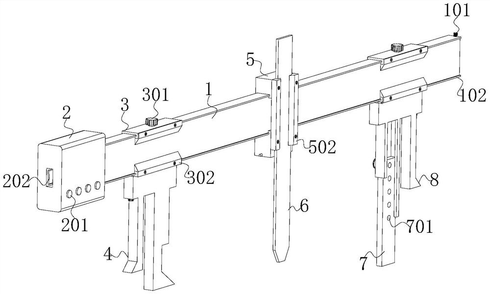 Line rail frog wear inspection ruler