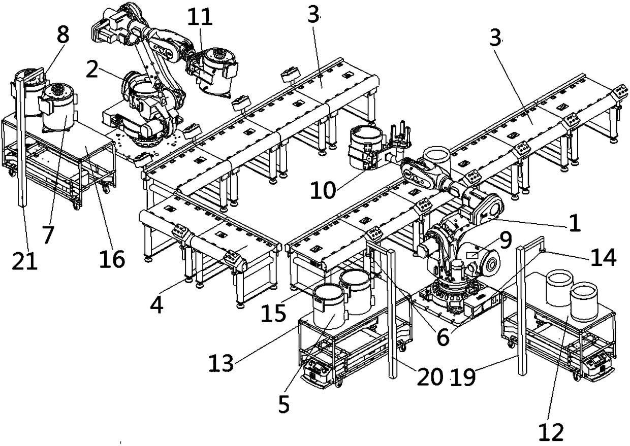 Motor module conveying and loading-unloading system