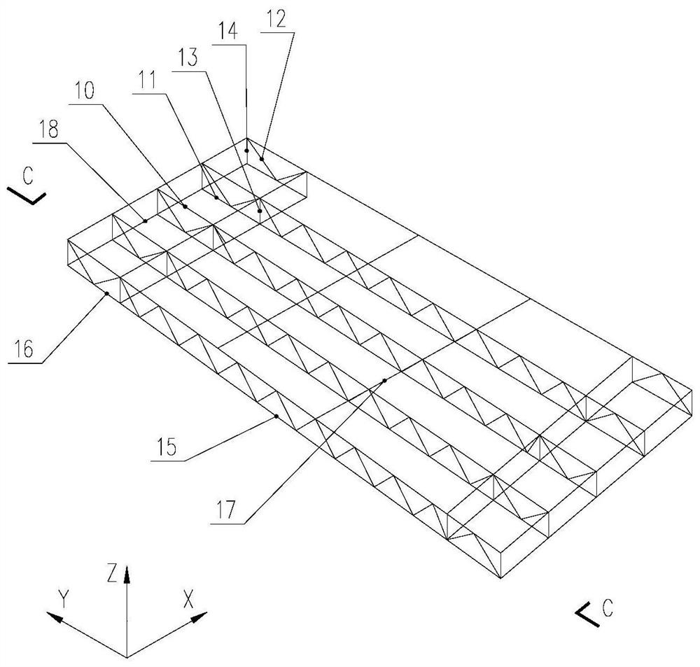 Multi-layer full-height large-space cantilever truss structure with embedded orthogonal small trusses and application