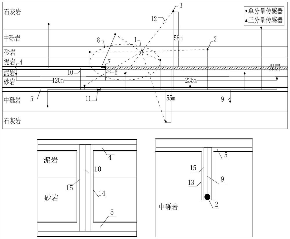 Acoustic emission location and wave velocity imaging monitoring and catastrophe early warning method for roadway surrounding rock damage