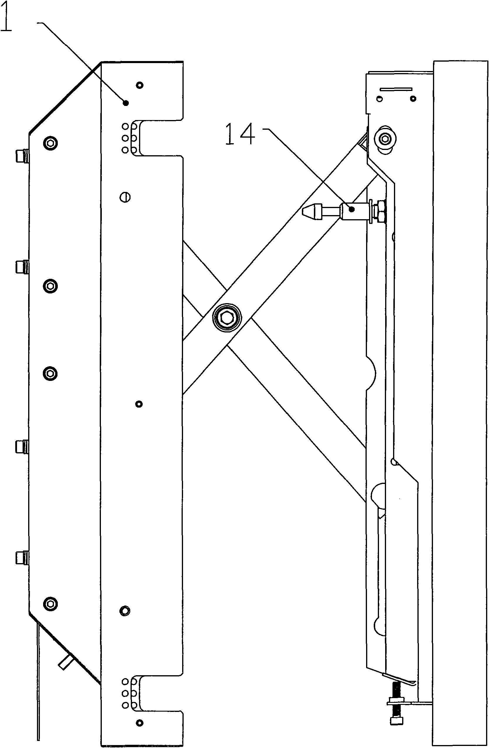 Translational overturning structure of joined screen display unit