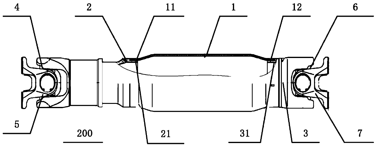 Transmission shaft, transmission shaft assembly and transmission shaft welding method