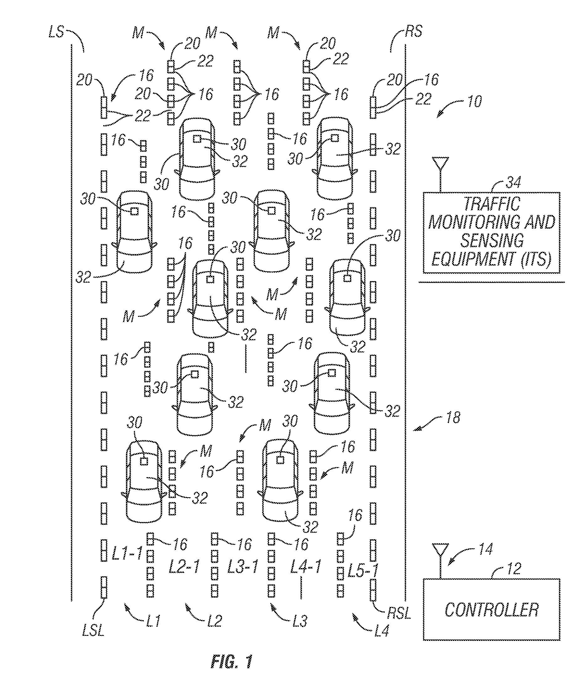 System and method for providing traffic congestion relief using dynamic lighted road lane markings