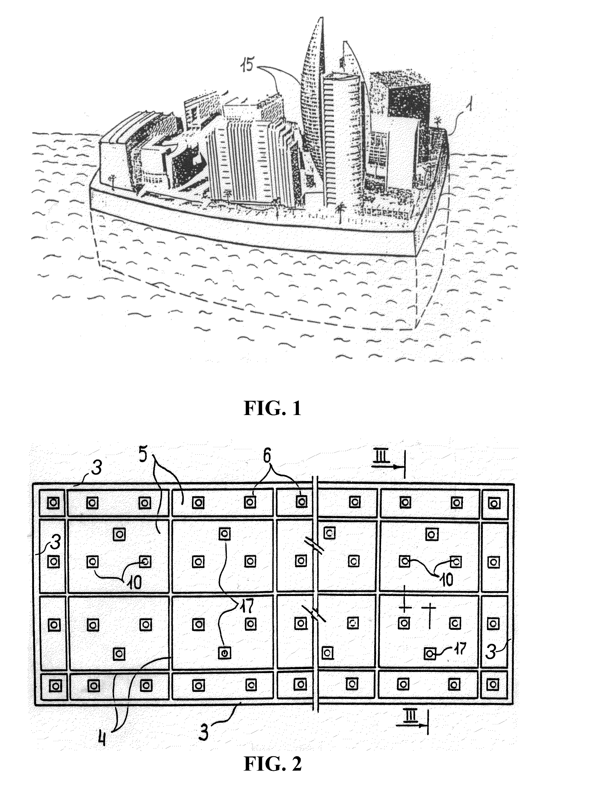 Method of erecting a building structure in a water basin