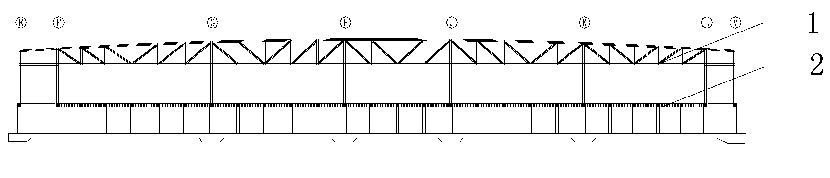 Whole high-cleanliness electronic plant steel structure slippage and detachment method