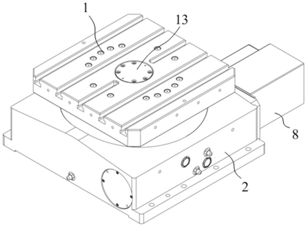 High-precision rotary table with hydraulic brake structure