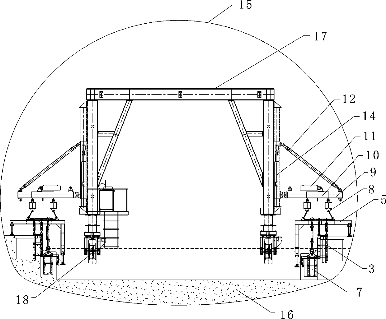 Tunnel cable ditch and water ditch construction trolley and construction method thereof