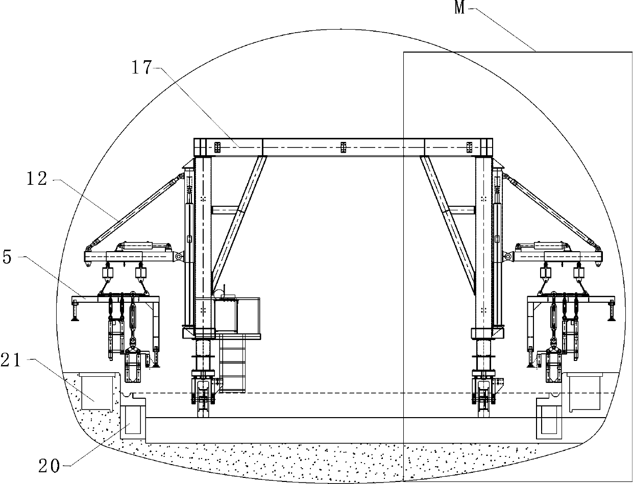 Tunnel cable ditch and water ditch construction trolley and construction method thereof