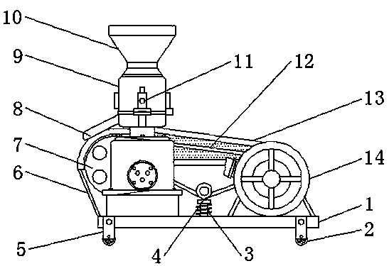 Efficient flat die type pellet machine