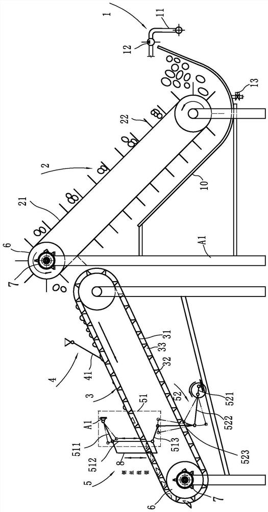 Dried tomato cutting flap laying operation device