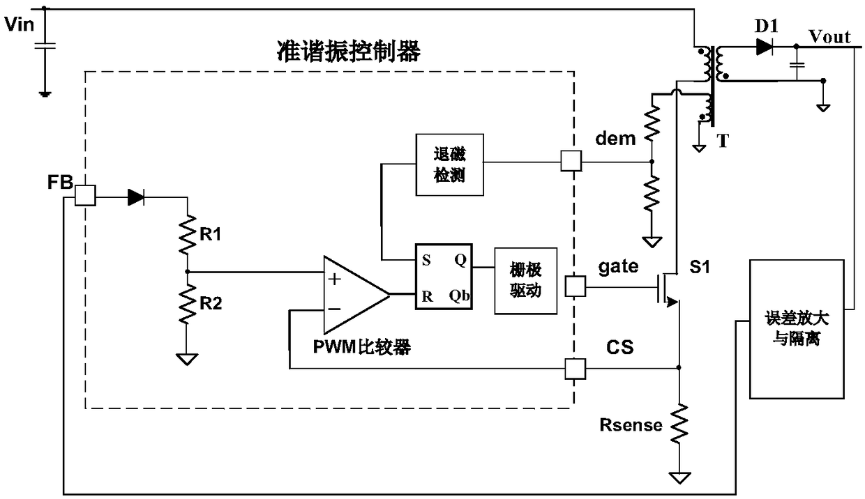 Quasi-resonance flyback switching power supply system