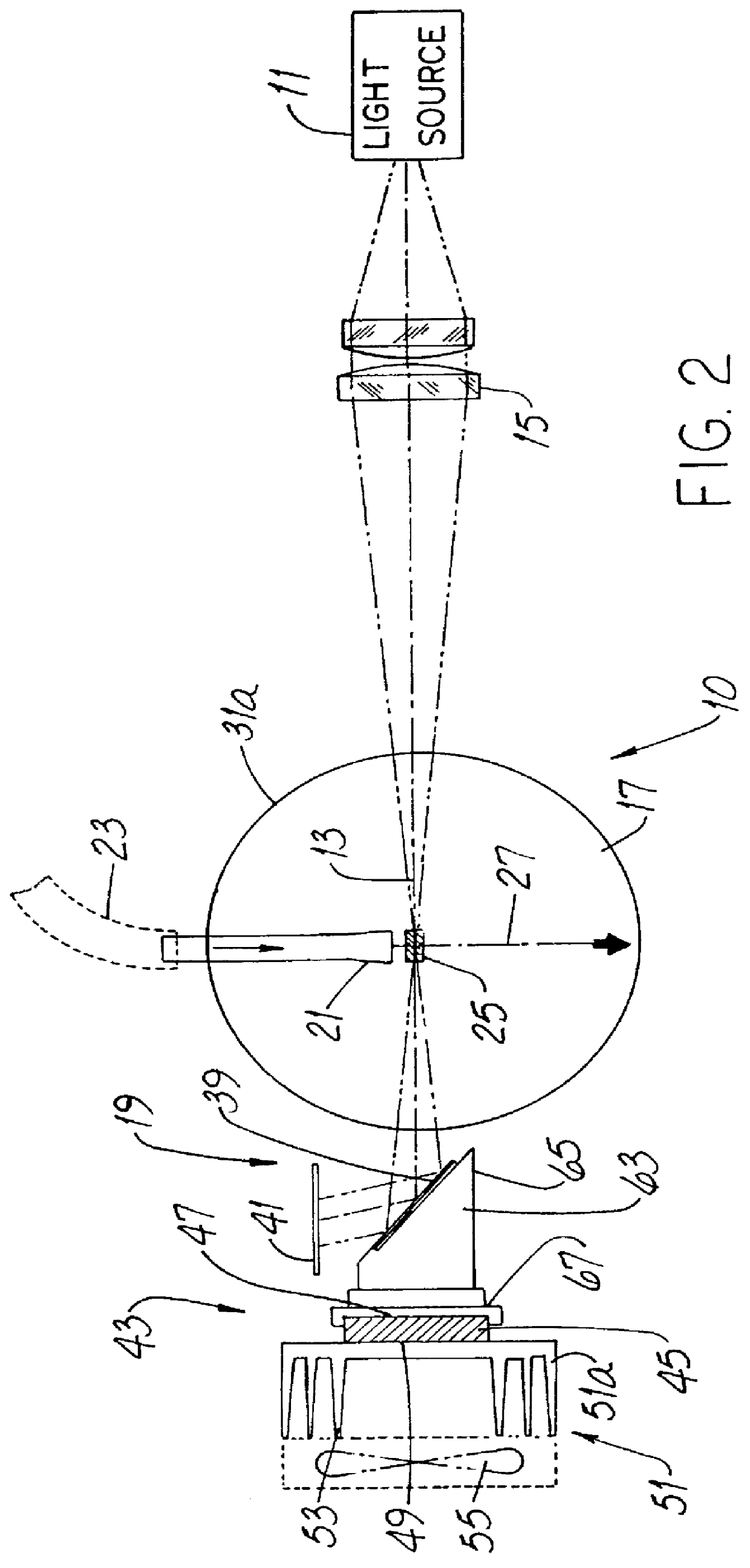 Particle sensor with cooled light trap and related method