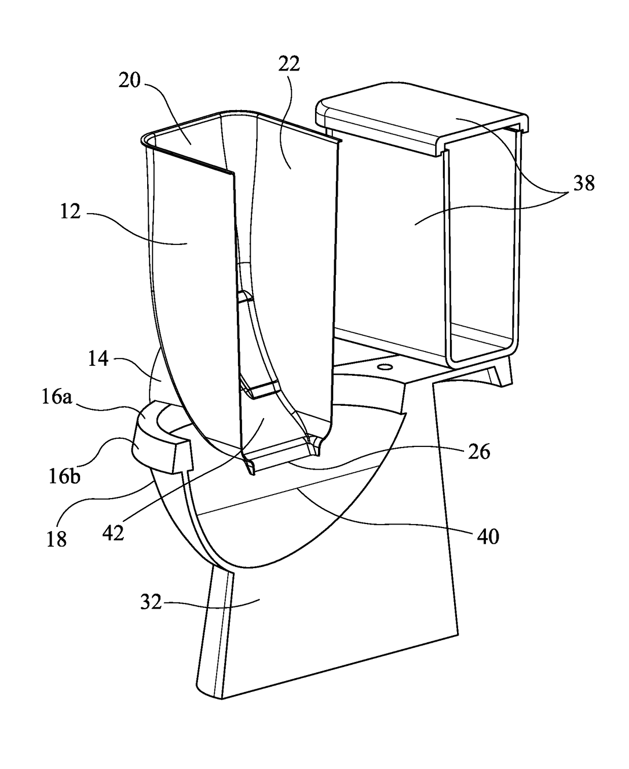 Combination rinsing tub for toilet and trash receptacle