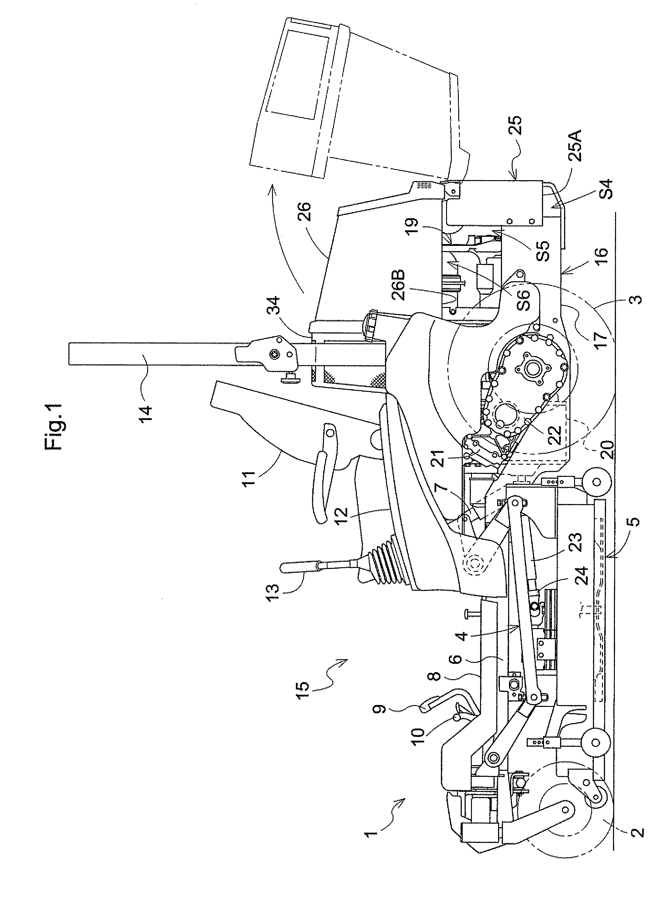 Cooling structure for a work vehicle