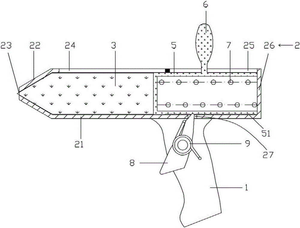 Building wall caulking gun